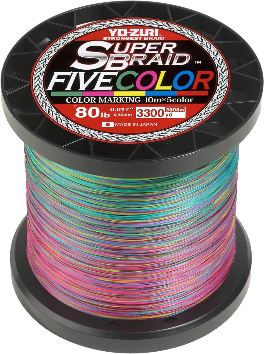 Yo-Zuri SuperBraid Braided Line, 20lb, 3300yd, Five Color